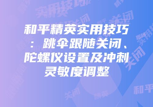 和平精英实用技巧：跳伞跟随关闭、陀螺仪设置及冲刺灵敏度调整