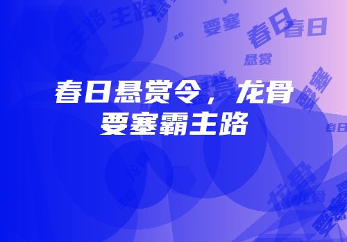 春日悬赏令，龙骨要塞霸主路