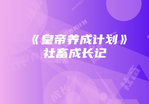 《皇帝养成计划》社畜成长记