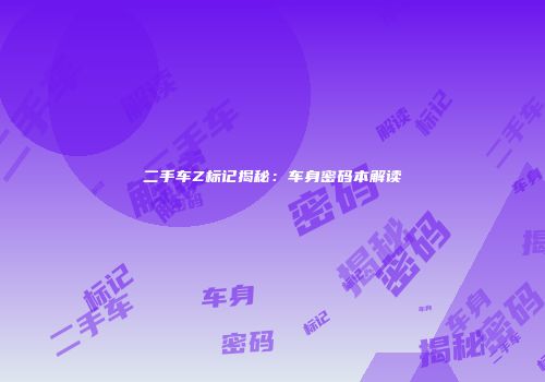 二手车Z标记揭秘：车身密码本解读