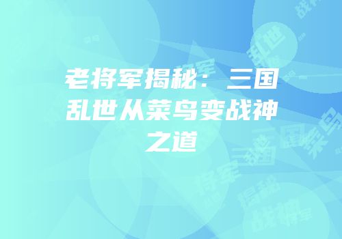 老将军揭秘：三国乱世从菜鸟变战神之道
