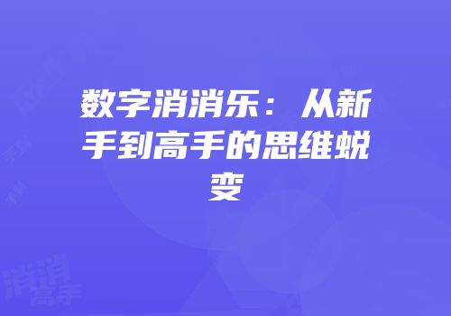 数字消消乐：从新手到高手的思维蜕变