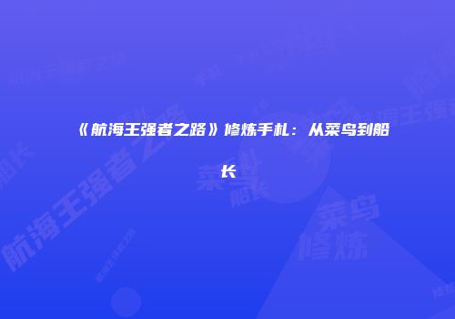《航海王强者之路》修炼手札：从菜鸟到船长