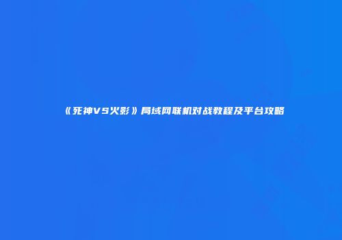 《死神VS火影》局域网联机对战教程及平台攻略