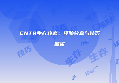 CNTR生存攻略：经验分享与技巧解析