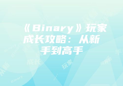 《Binary》玩家成长攻略：从新手到高手