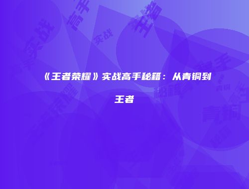 《王者荣耀》实战高手秘籍：从青铜到王者