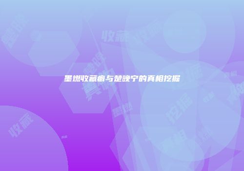 墨燃收藏癖与楚晚宁的真相挖掘