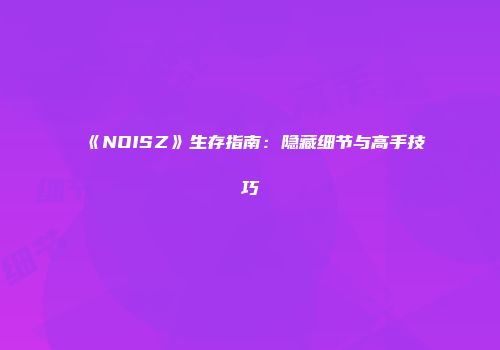 《NOISZ》生存指南：隐藏细节与高手技巧