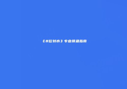 《8位划水》专业摸鱼指南