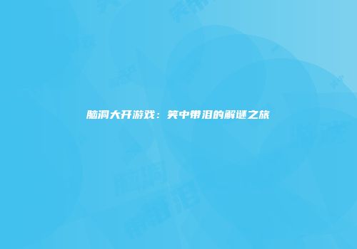 脑洞大开游戏：笑中带泪的解谜之旅