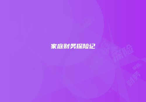 家庭财务探险记