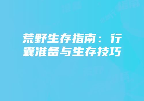 荒野生存指南：行囊准备与生存技巧