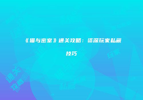 《猫与密室》通关攻略：资深玩家私藏技巧