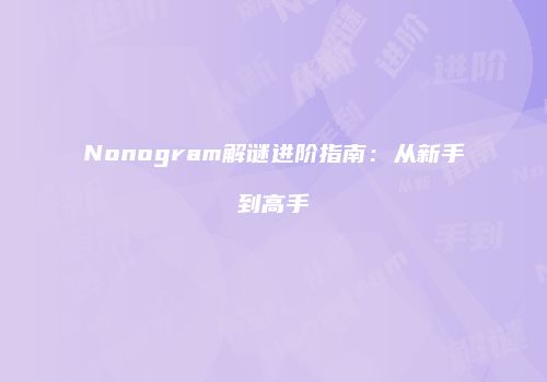 Nonogram解谜进阶指南：从新手到高手
