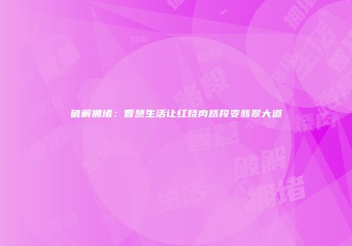破解拥堵：智慧生活让红烧肉路段变翡翠大道