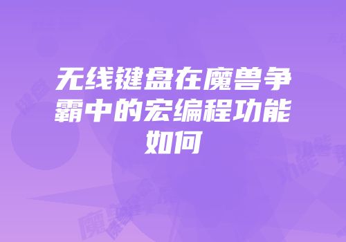 无线键盘在魔兽争霸中的宏编程功能如何