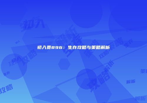 初入贵896：生存攻略与策略解析