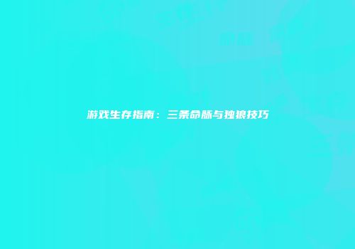 游戏生存指南：三条命脉与独狼技巧