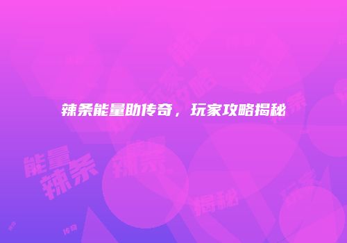 辣条能量助传奇，玩家攻略揭秘