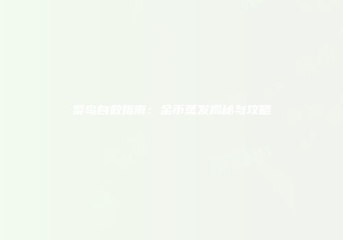 菜鸟自救指南：金币蒸发揭秘与攻略