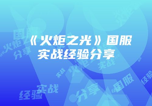 《火炬之光》国服实战经验分享