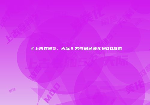 《上古卷轴5：天际》男性角色美化MOD攻略