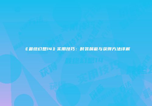 《最终幻想14》实用技巧：时装屏蔽与获得方法详解