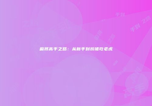 麻将高手之路：从新手到扮猪吃老虎