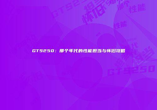GTS250：那个年代的性能担当与怀旧攻略