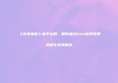 《传奇霸业》新手必知：如何通过DNS服务器更换优化游戏体验