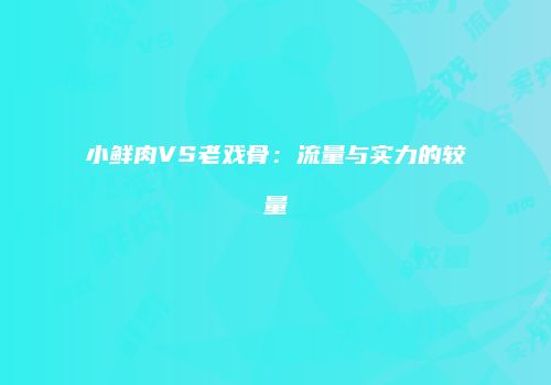 小鲜肉VS老戏骨：流量与实力的较量