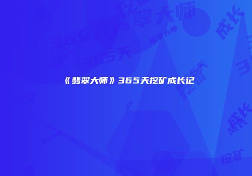 《翡翠大师》365天挖矿成长记