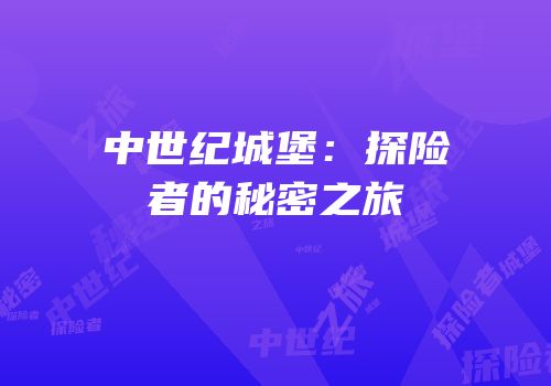 中世纪城堡：探险者的秘密之旅