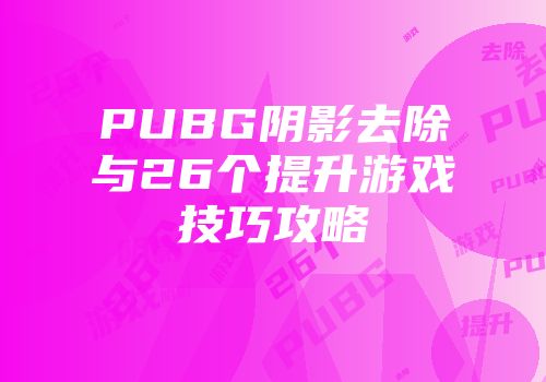PUBG阴影去除与26个提升游戏技巧攻略