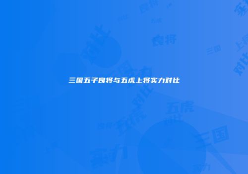 三国五子良将与五虎上将实力对比