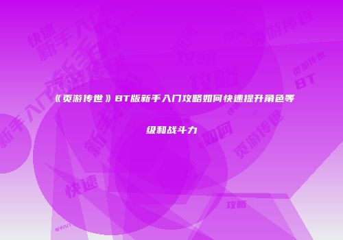 《页游传世》BT版新手入门攻略如何快速提升角色等级和战斗力