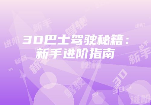 3D巴士驾驶秘籍：新手进阶指南