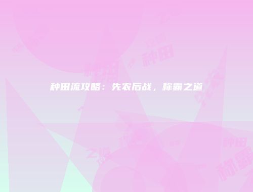 种田流攻略：先农后战，称霸之道