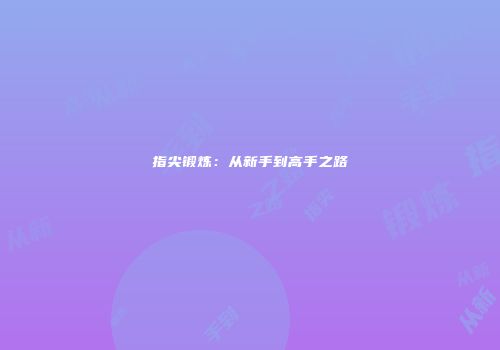 指尖锻炼：从新手到高手之路