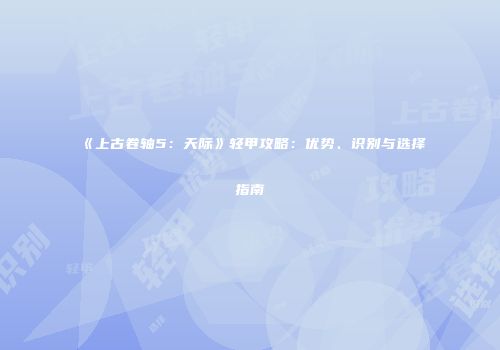 《上古卷轴5：天际》轻甲攻略：优势、识别与选择指南
