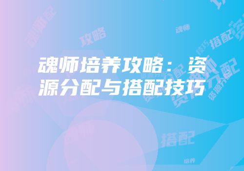 魂师培养攻略：资源分配与搭配技巧
