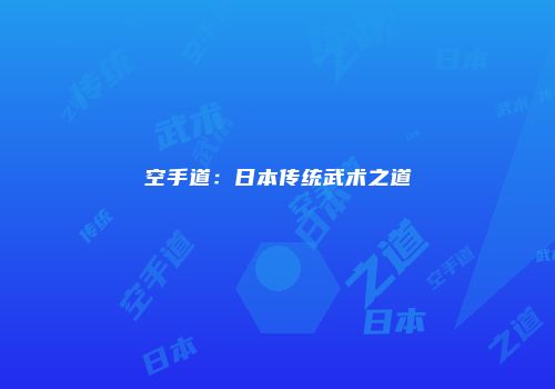 空手道：日本传统武术之道