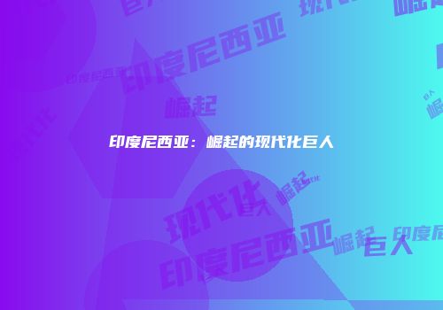 印度尼西亚：崛起的现代化巨人
