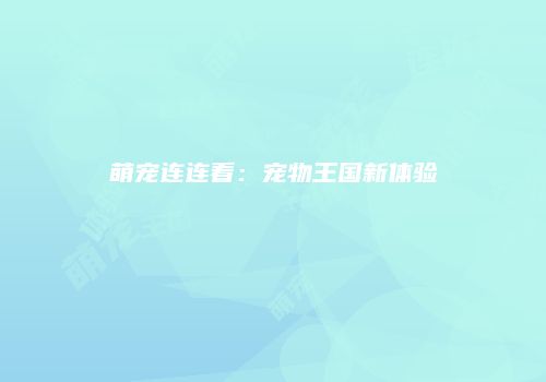 萌宠连连看：宠物王国新体验