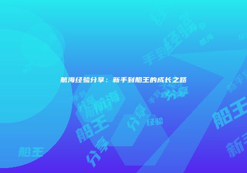 航海经验分享：新手到船王的成长之路