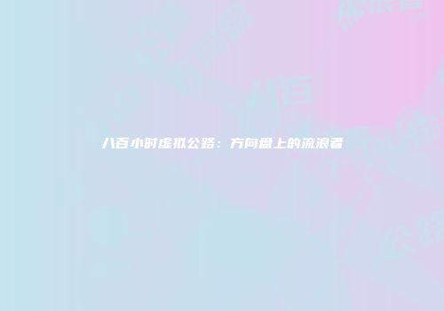 八百小时虚拟公路：方向盘上的流浪者