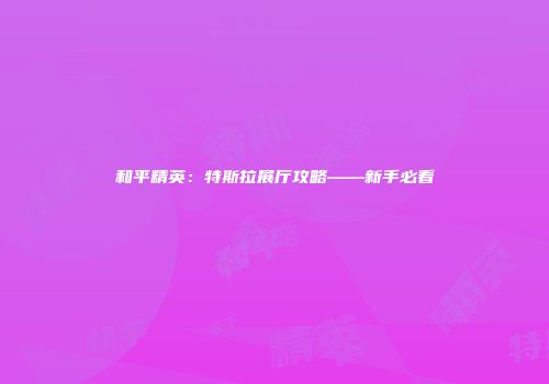 和平精英：特斯拉展厅攻略——新手必看