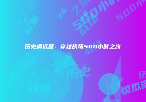 历史模拟器：穿越战场500小时之旅