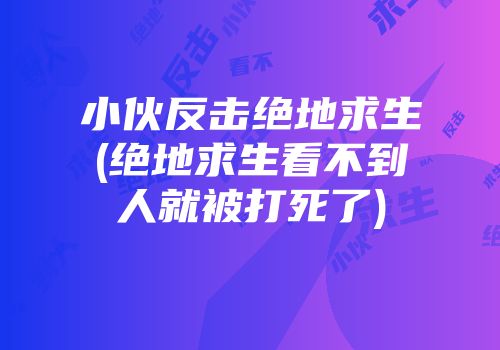 小伙反击绝地求生(绝地求生看不到人就被打死了)